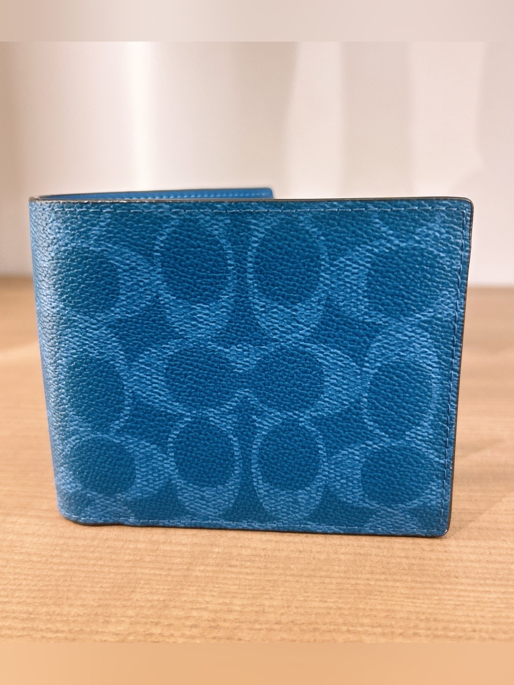 Coach Men's 3-in-1 Teal Signature Bifold Wallet